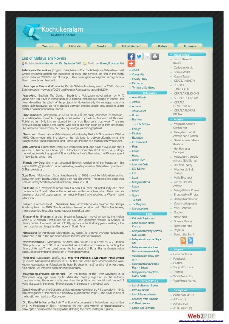 Malayalam Story Aadujeevitham Pdf